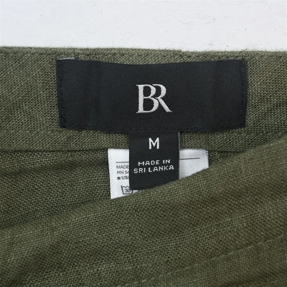 Banana Republic Mx32 Green 100% Linen 816804 Castello Linen Drawstring Pants